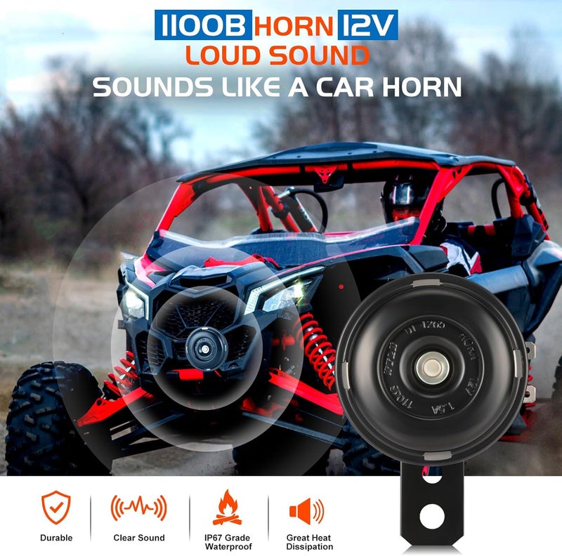ISINFLASH UTV Turn Signal Kit with Horn, Universal Street Legal Set with Rocker Switch Hazard Lights Flasher Relay Compatible with Polaris RZR Ranger Turbo Can-Am Golf Carts Kawasaki Teryx - Image 4